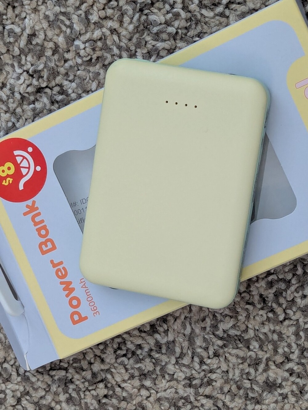 Compact Portable Mobile Phone Power Bank Yellow/Green
